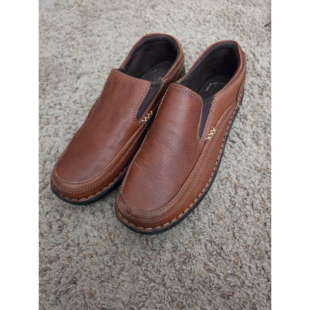 Thom McAn Brown Leather Slip-On Loafers Comfort Casual Shoes